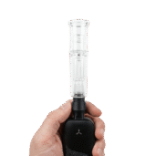 חווית אידוי עם וופורייזר לגאסי פרו מחובר לבאבלר זכוכית דרך מים