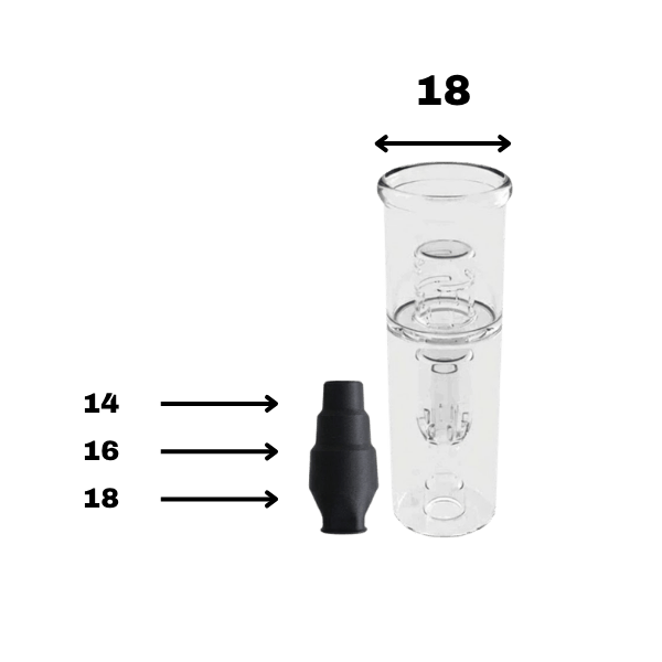 airvape-legacy-pro-glass-bubbler-and-adapter-kit באבלר זכוכית ומתאם 14-18 מ"מ לוופורייזר לגאסי פרו 2